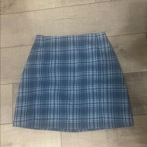 Brandy Melville Cara Skirt Blue Plaid